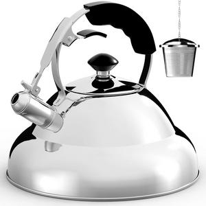Willow & Everett - Tea Kettle - Surgical Whistling Teapot with Capsule Bottom and Mirror Finish, 2.75 Quart Tea Pot - Stove Top Tea Maker Infuser Teapots Strainer Included