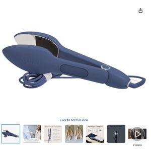 Nori Press Travel Steam Iron - Handheld Iron With Optional Steam Feature - No Ironing Board Required - Easy to Use w/ 6 Fabric Settings - Removes Wrinkles - User Manual Included - Navy