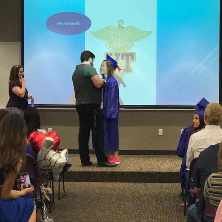 He supported me through another school! Graduated through Vet Tech school 2019!