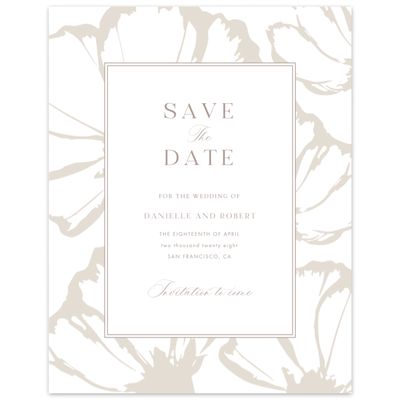 White Bordered Wedding Digital Save the Date - Esme Portrait