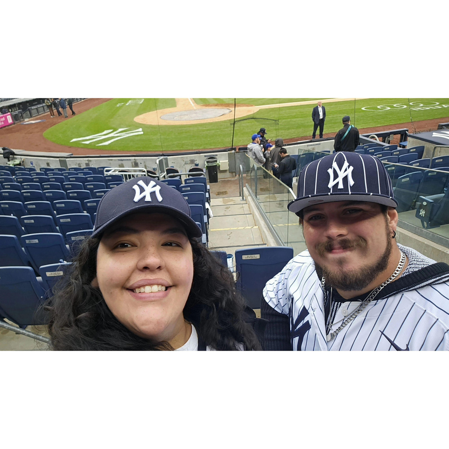 6 year anniversary Yankee game! We swept the Texas Rangers!
