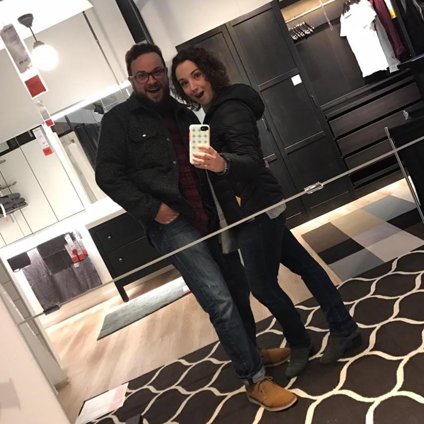 Engagement announcement.  Rolled up in our first IKEA trip!