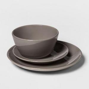 12pc Avesta Stoneware Dinnerware Set Gray - Project 62™