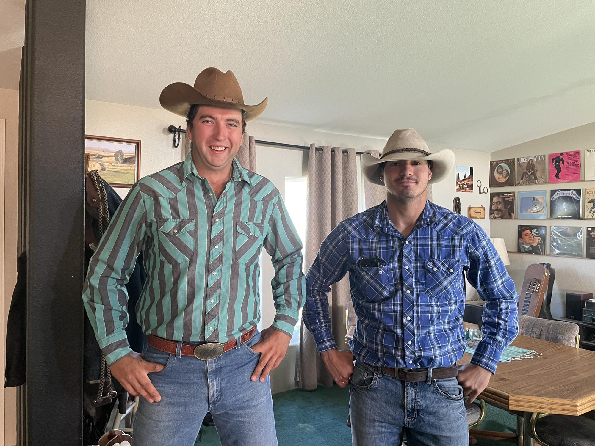 They are wearing each other’s hats!!
