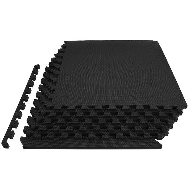 Everyday Essentials 1/2" Thick Flooring Puzzle Exercise Mat with High Quality EVA Foam Interlocking Tiles, 6 Piece, 24 Sq Ft, Multiple Colors