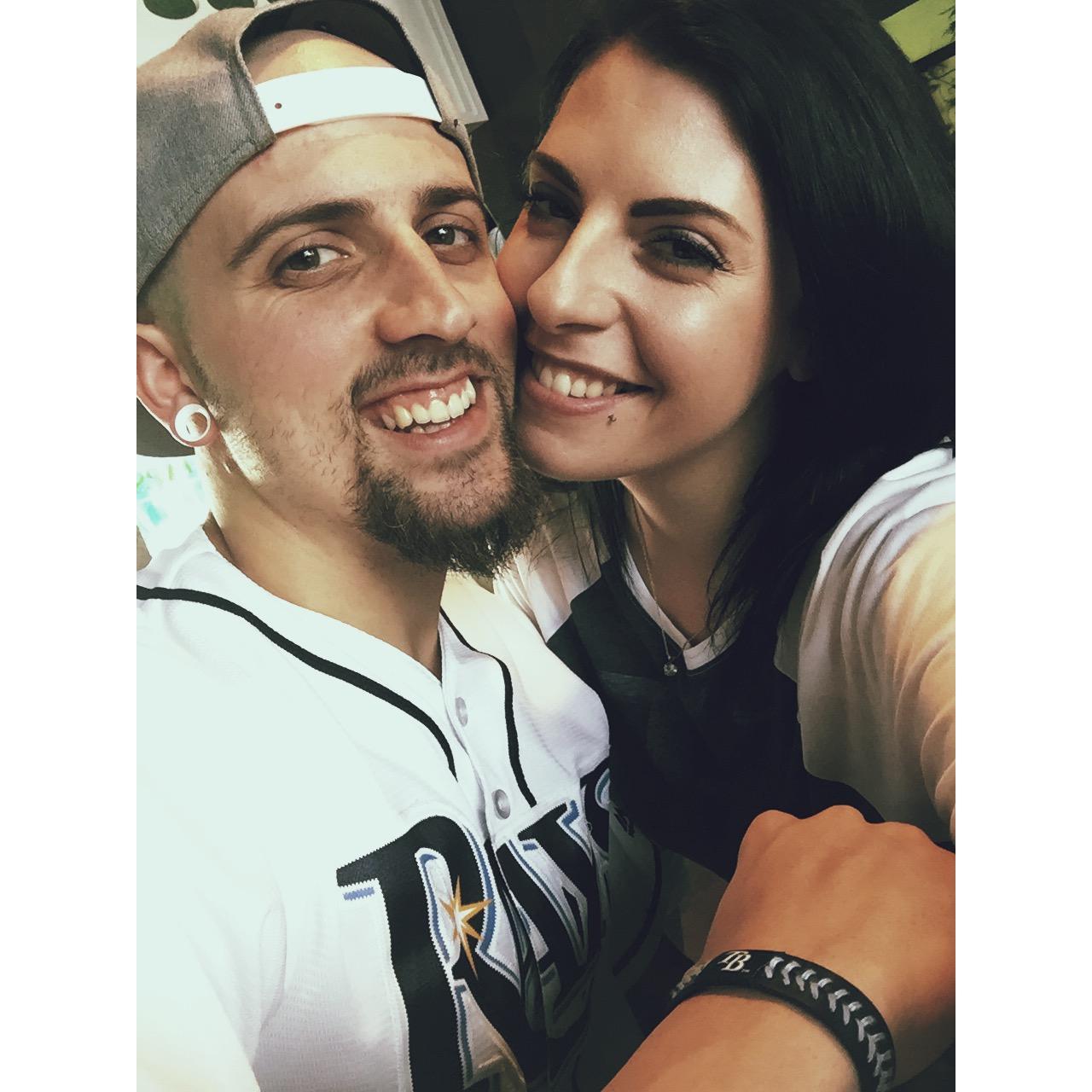 Our first picture taken together. Lets go RAYS!
