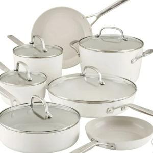 KitchenAid 12-piece Hard Anodized Ceramic Non-Stick Cookware Set (White)