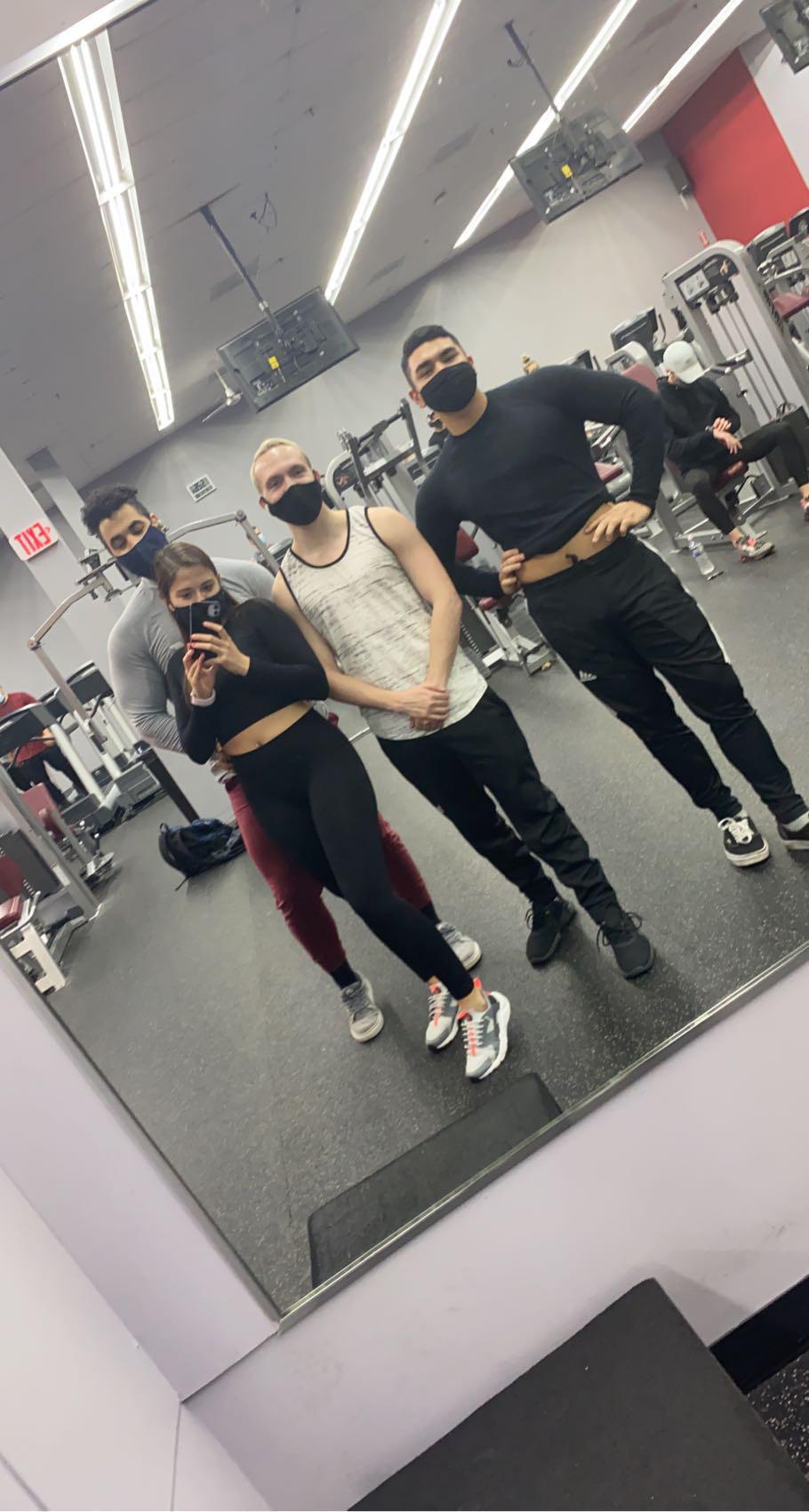 Us with our best friends (Charles and Jared, also groomsmen) at the gym