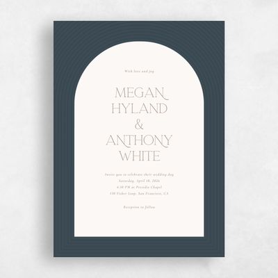 Blue Elegant Wedding Invitation - Majestic Arch