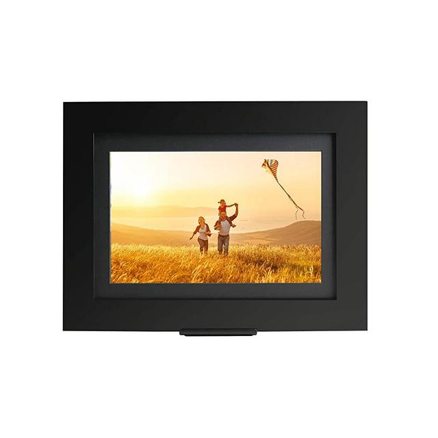 Brookstone PhotoShare Smart Digital Picture Frame, WiFi, HD, Family Photo Album Slideshow, Tabletop End Table, Home Décor, 8”, Classic Black