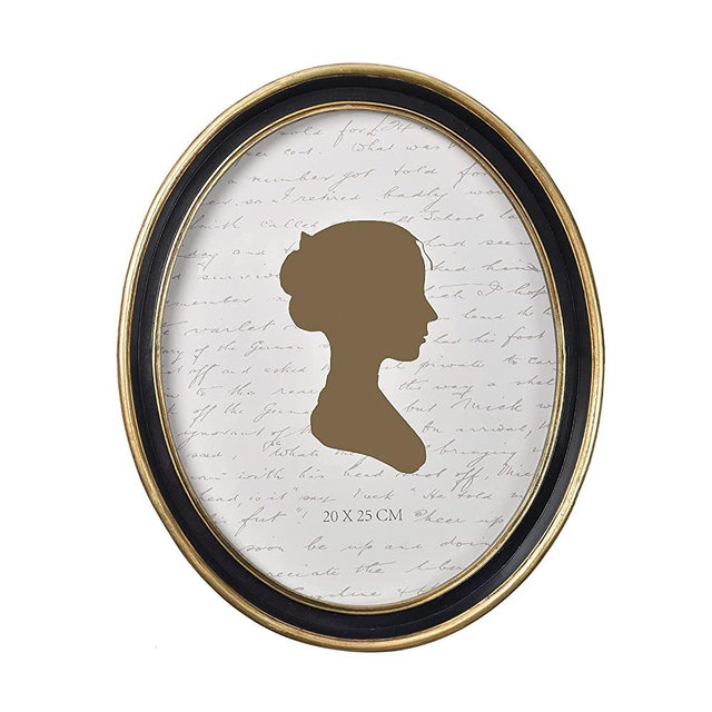 AELS 8x10 Inch Vintage Picture Frame, Elegant Antique Photo Frames with Glass Front, Photo Display, Tabletop Wall Hanging, Gift Ideas, Black Oval with Gold Trim