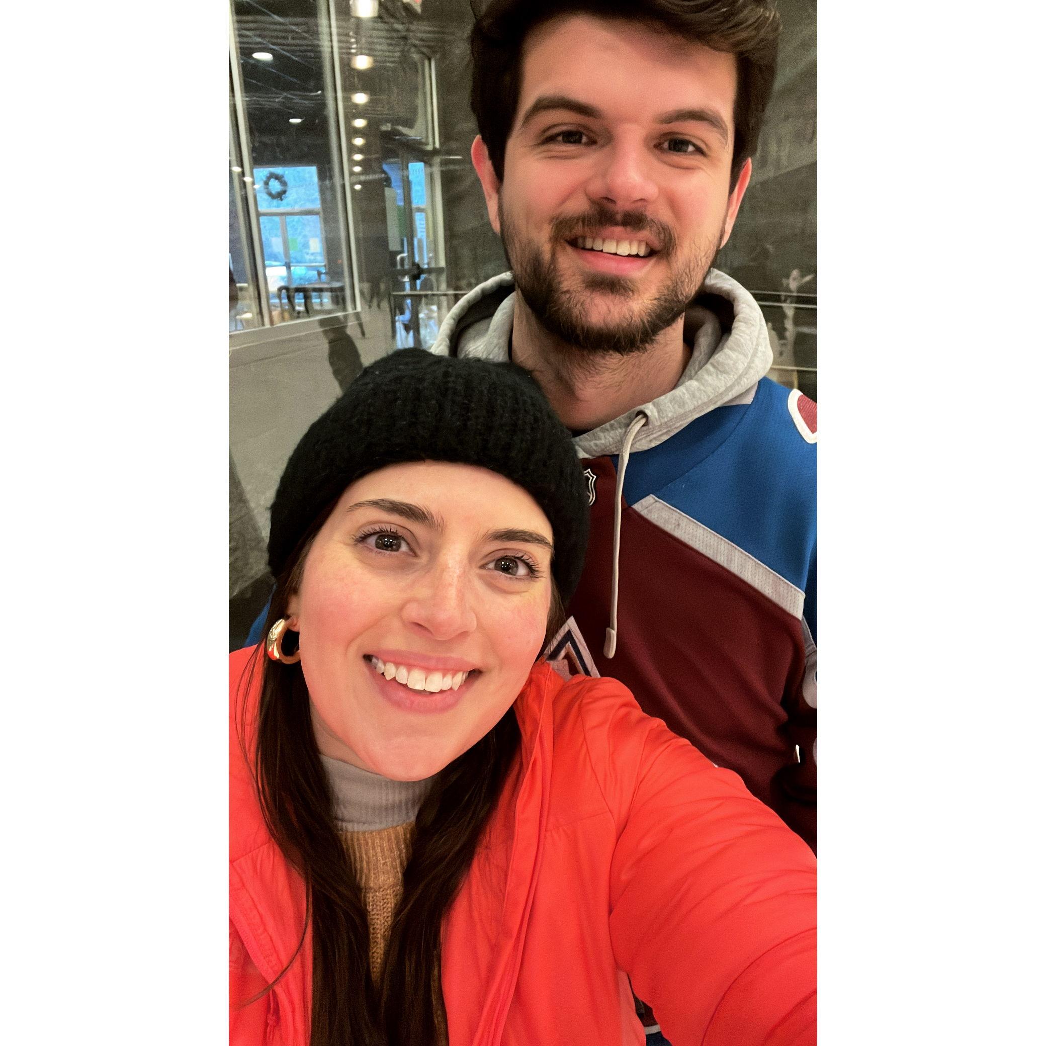 Our first time ice skating together at The Ice.