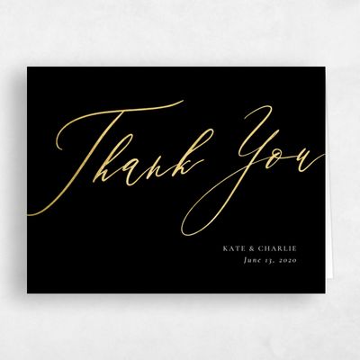 Black Wedding Thank You - Violin Foil