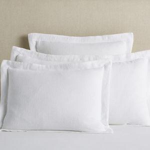 Pottery Barn European Flax Linen Waffle Sham White · King · Set of 2