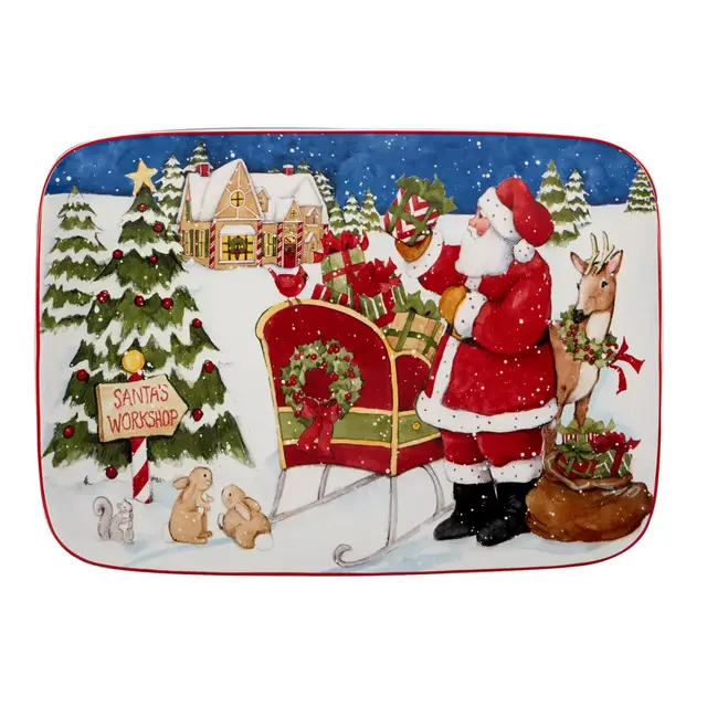 Certified International Santa's Workshop 14-Inch Rectangular Platter