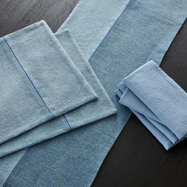 Cotton Canvas Table Linens, Blue Bird