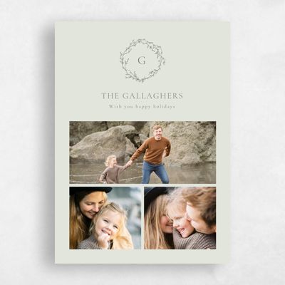Lightest Green Holiday Card - Egan Multiphoto