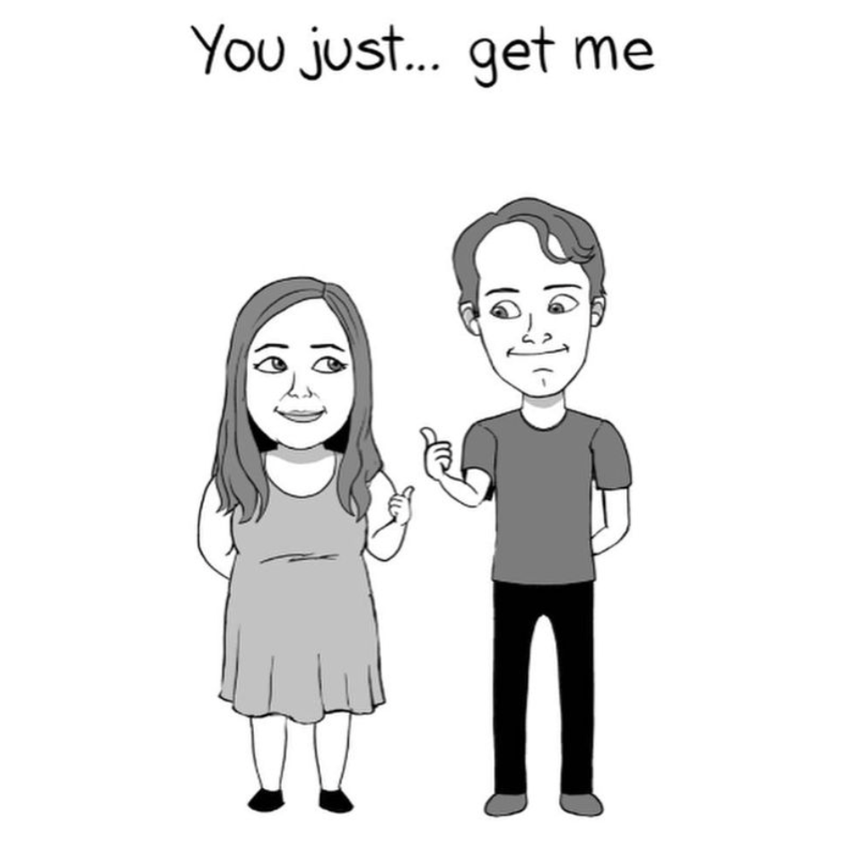 A page from the book that Luke wrote and illustrated to ask Bridget to be his girlfriend.