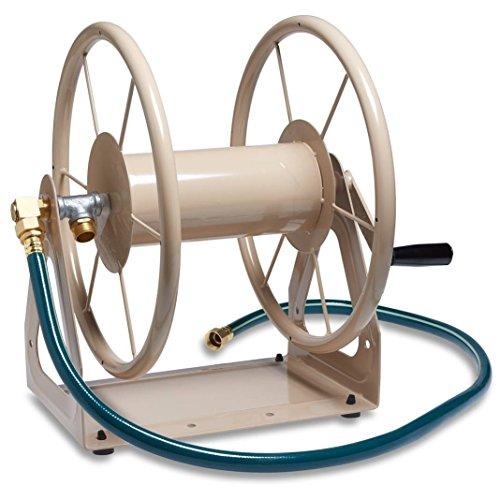 Liberty Garden 703-1 Multi-Purpose Steel Garden Wall/Floor Mount Hose Reel, Tan