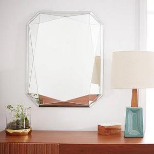 Faceted Wall Mirror, Emerald Cut