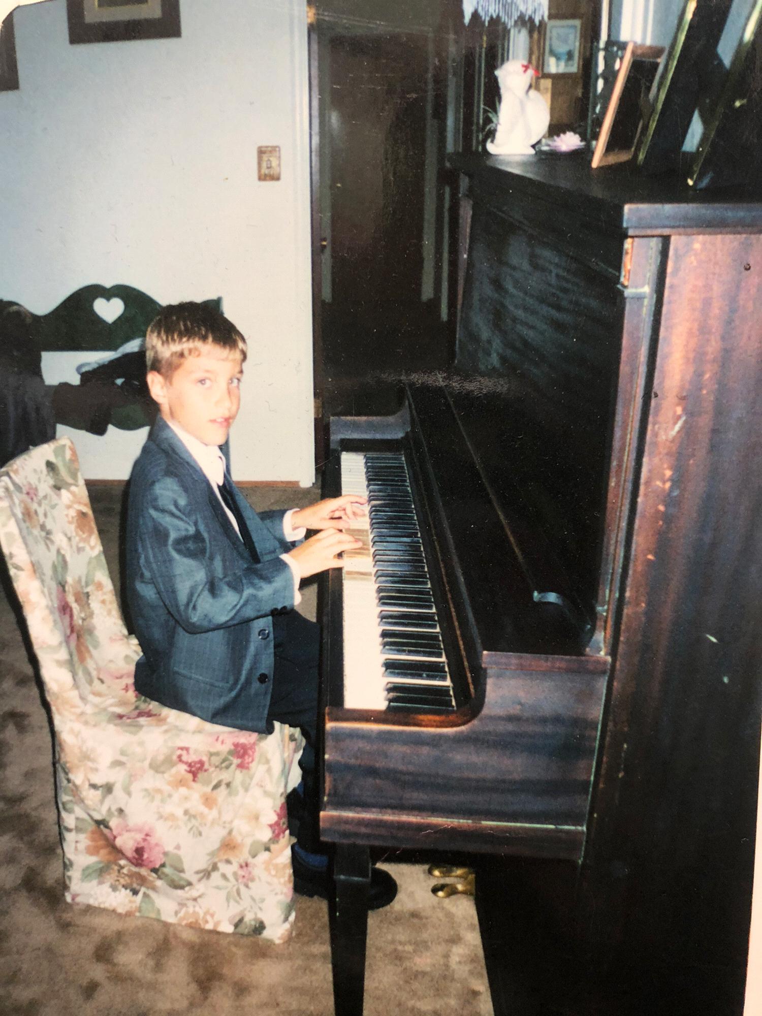 Conner playing the piano