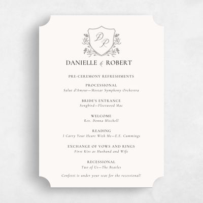 Beige Ticket Wedding Program - Brooklea