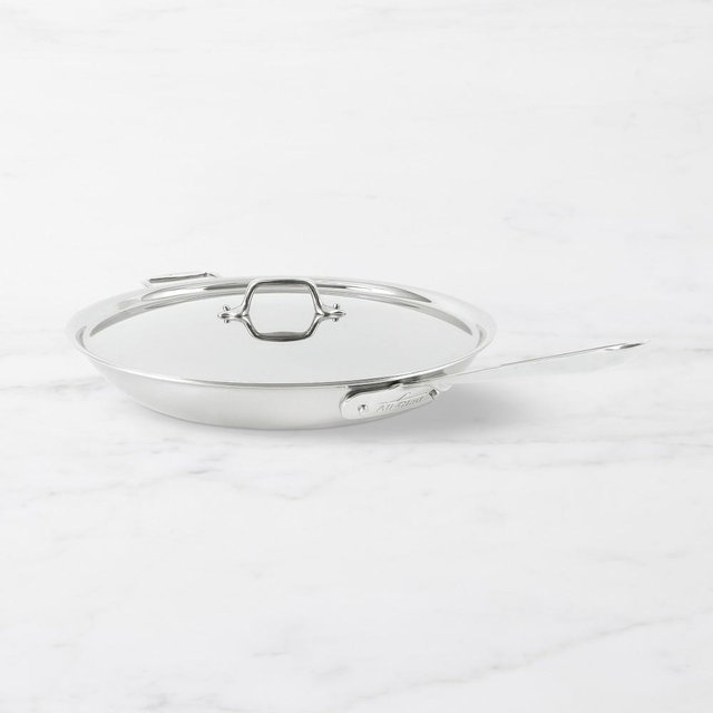 All-Clad D3® Tri-Ply Stainless-Steel Traditional Covered Fry Pan, 14"