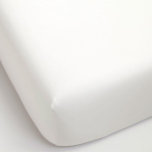 PB Essential 300-Thread-Count Fitted Sateen Sheet, King, Fitted Sheet, Classic Ivory