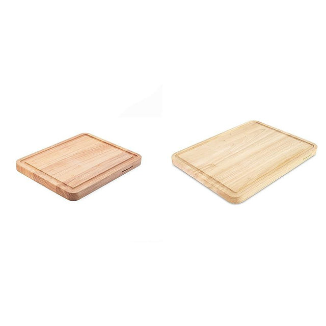 KitchenAid Classic Rubberwood Cutting Board with Perimeter Trench, Reversible Chopping Board, 8-inch and 11-inch