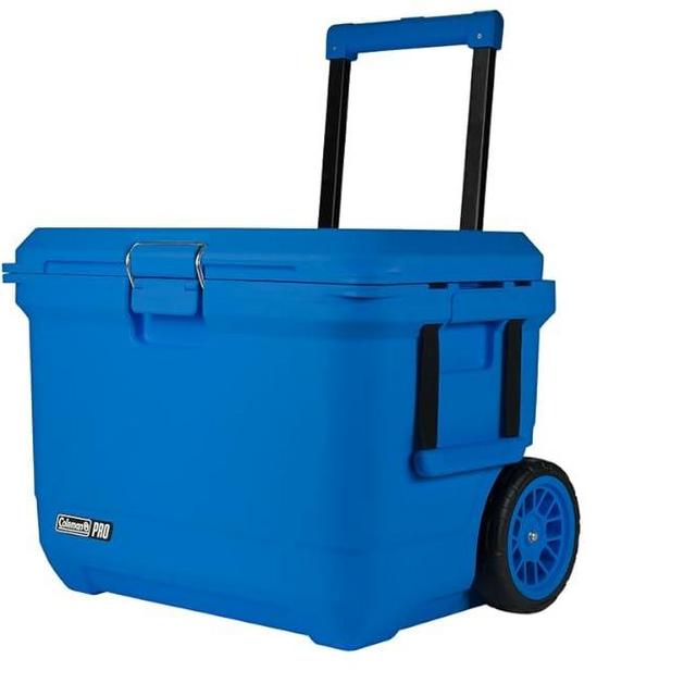 Coleman Pro 55qt Wheeled Ultra-Light Premium Hard Cooler, Extra-Thick Insulation Keeps Ice up to 5 Days, 92-Can Capacity, Heavy-Duty Wheels