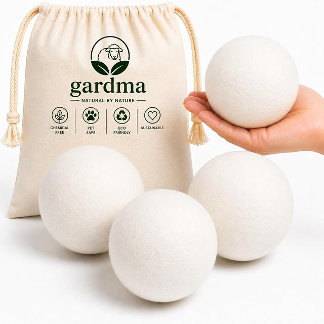 Wool Dryer Balls XL 4-Pack – Organic Wool Dryer Balls for Laundry Reusable, Natural Fabric Softener, Reduces Drying Time, Static, Wrinkles & Laundry Clumping