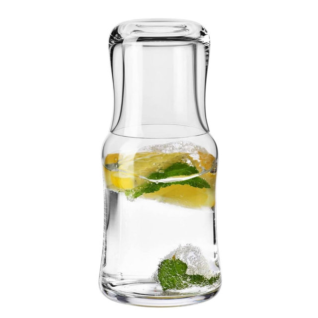 Krosno Water Drinking Night Bedside Water Carafe & Tumbler Set, Set of 2, 20.3 and 6.8 oz, Splendour Collection, Home Restaurant Events Parties, Dishwasher Safe, Gift Idea, Made in Europe