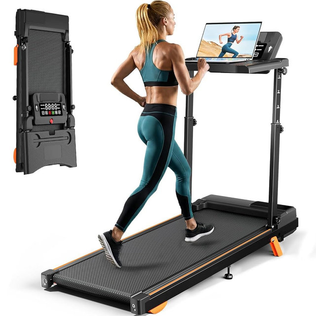 Walking Pad Treadmill with Desk Workstation, 12% Incline Treadmills for Home Office, 350lbs Capacity, 3.5HP