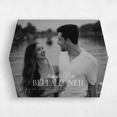 White Diamond Wedding Save the Date - Saif Landscape