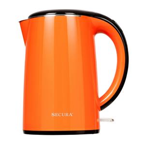 Secura The Original Stainless Steel Double Wall Electric Water Kettle 1.8 Quart (Orange)