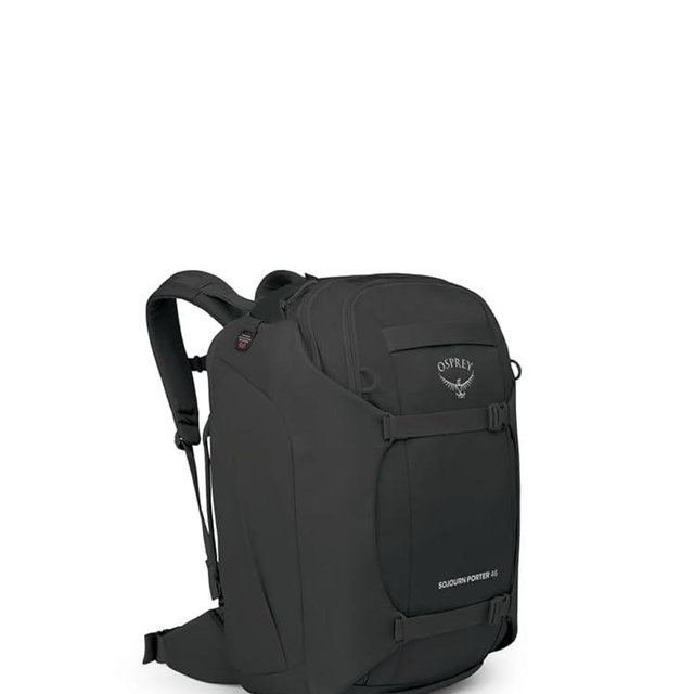 Osprey Sojourn Porter 46L Travel Backpack – Carry-On Compliant Luggage with StraightJacket Compression and Padded Laptop Sleeve – Durable Pack for International or Urban Travel, Black