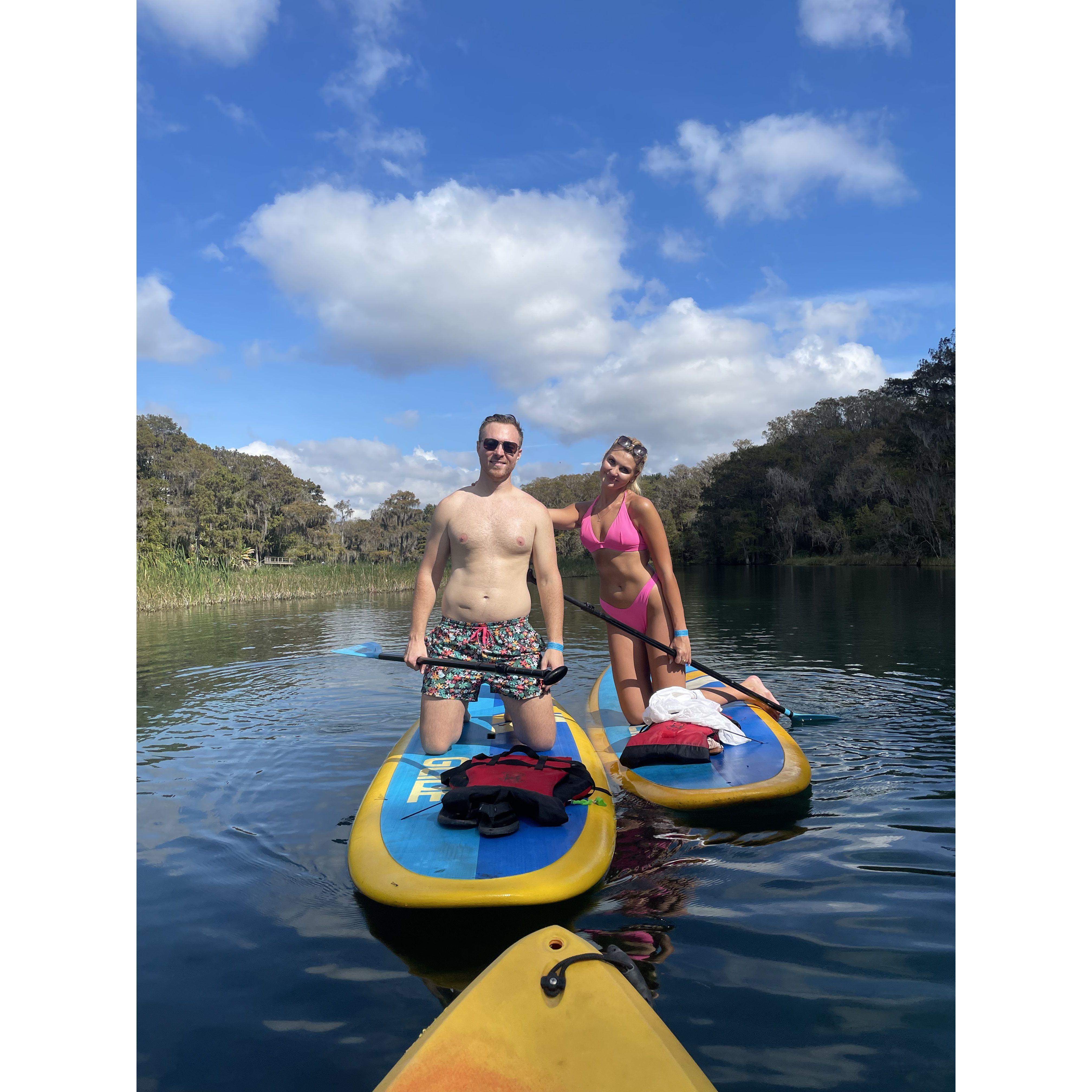 Paddle boarding at Rainbow River.