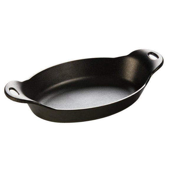 Lodge HOSD Heat Enhanced and Seasoned Cast Iron Oval Serving Dish, 36-Ounce