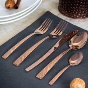 MegaChef Baily 20 Piece Flatware Utensil Set, Stainless Steel Silverware Metal Service for 4 in Rose Gold