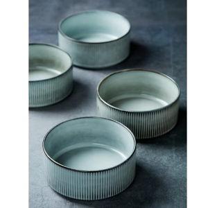 famiware Star Cereal Bowl Set, Soup Bowls Set of 6, Double Reactive Glaze, Stackable, 23 oz Deep Bowls Suitable for Cereal, Popcorn, Oatmeal, Dessert - Dishwasher and Microwave Safe, Smoky Blue