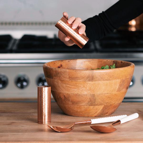 HAMMERED COPPER SALT + PEPPER SHAKERS