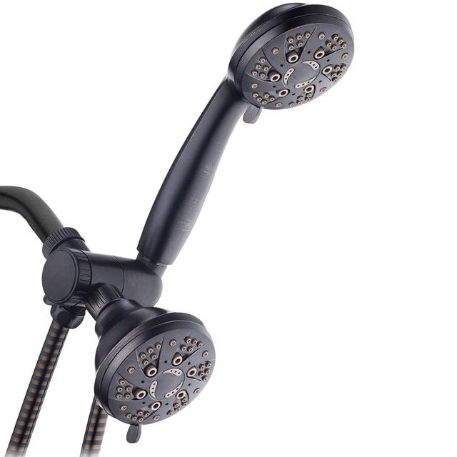 48 Setting High Pressure Luxury Three-Way Dual Shower Head Combo Oil Rubbed Bronze - AquaDance