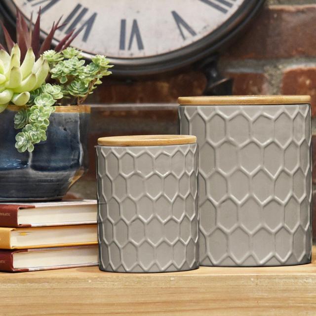 Cylinder 2 Piece Kitchen Canister Set