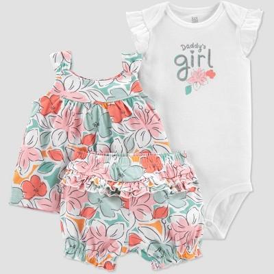 Baby Girls' Floral Tropical Top & Bottom Set - Just One You® made by carter's Pink/Green