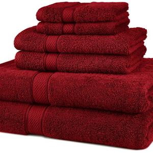 Pinzon Blended Egyptian Cotton 6-Piece Towel Set, Cranberry