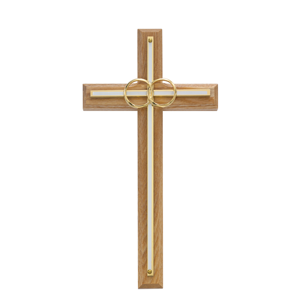 Oak with Overlay Wedding Cross 8"