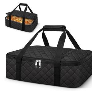 Coobiiya Insulated Casserole Carrier,Lasagna Lugger Tote Keeps Food Hot or Cold,Thermal Lunch Bag Warmer & Cooler Carrier Bag,Portable Tote Bag Fits 9" x 13" Baking Dish for Picnic and Cookout