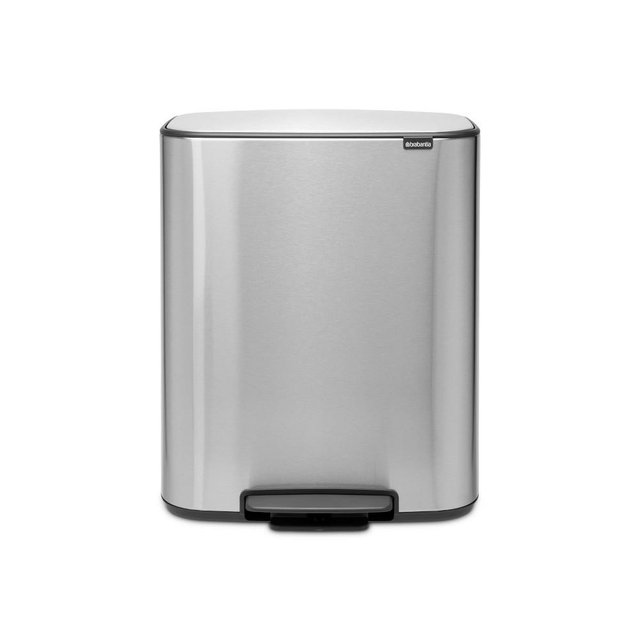 Bo Touch Top Can, 2 x 8 Gallon, 2 Inner Plastic Buckets, Matte Steel Fingerprint Proof