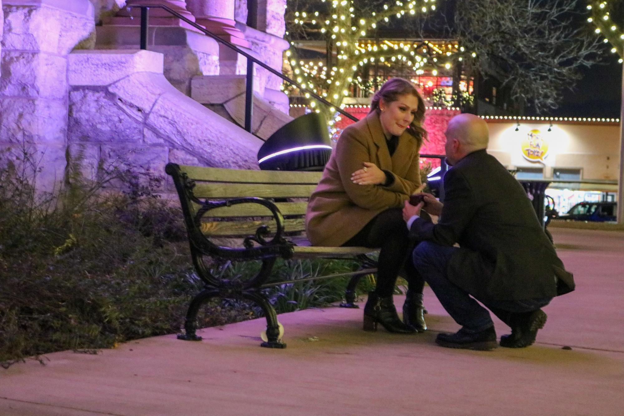 Jason is begging Elizabeth to marry him....just kidding. It was the other way around. ;)