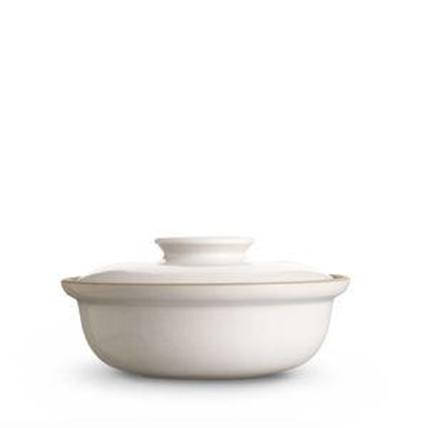 Heath Ceramics - Medium Covered Serving Dish - Color: Opaque White
